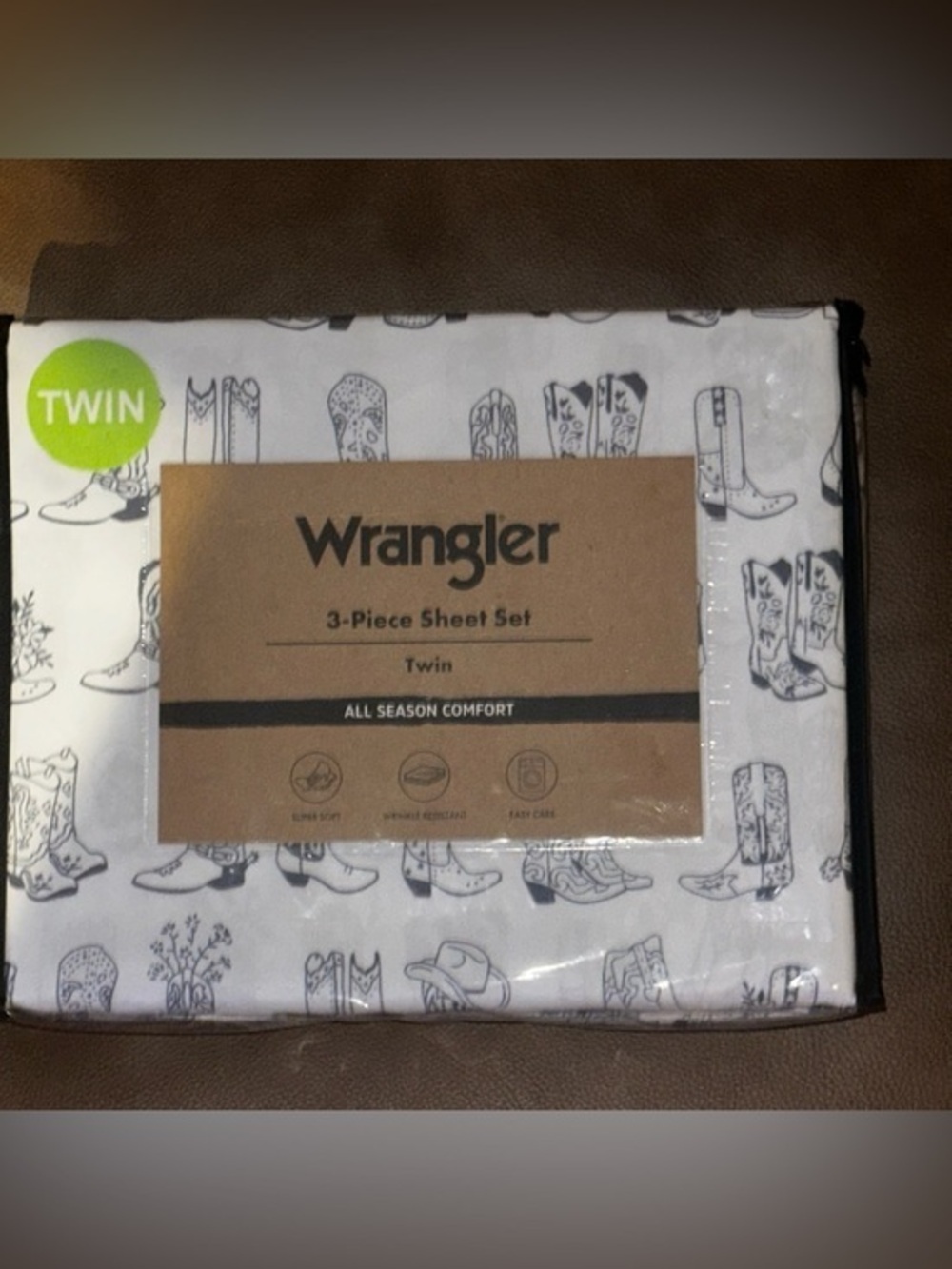 NEW Wrangler Blue Cowboy Boots 3pc Twin Size Sheet Set – All Season Comfort